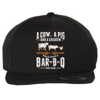 A Cow A Pig And A Chicken Walk Into A Bar B Q The End BBQ Wool Snapback Cap