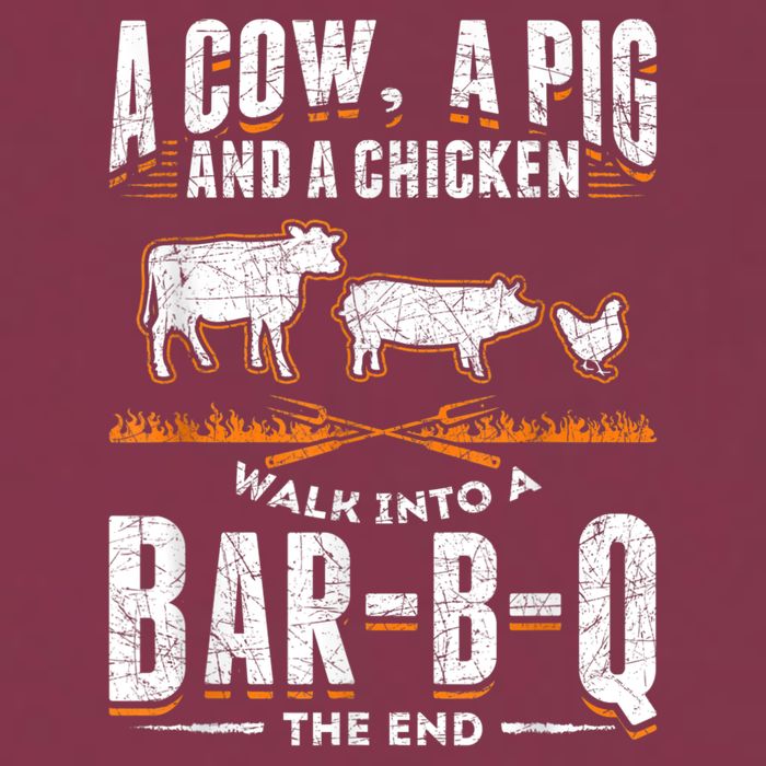 A Cow A Pig And A Chicken Walk Into A Bar B Q The End BBQ 16oz Travel Tumbler