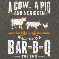 A Cow A Pig And A Chicken Walk Into A Bar B Q The End BBQ Cotton Canvas Backpack