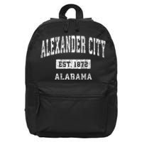 Alexander City Alabama Al Vintage Sports 16 in Basic Backpack