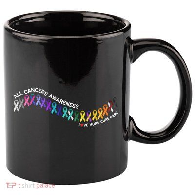 All Cancers Awareness All Cancer Matters Cancer Ribbons Gift 11oz C Handle Ceramic Mug