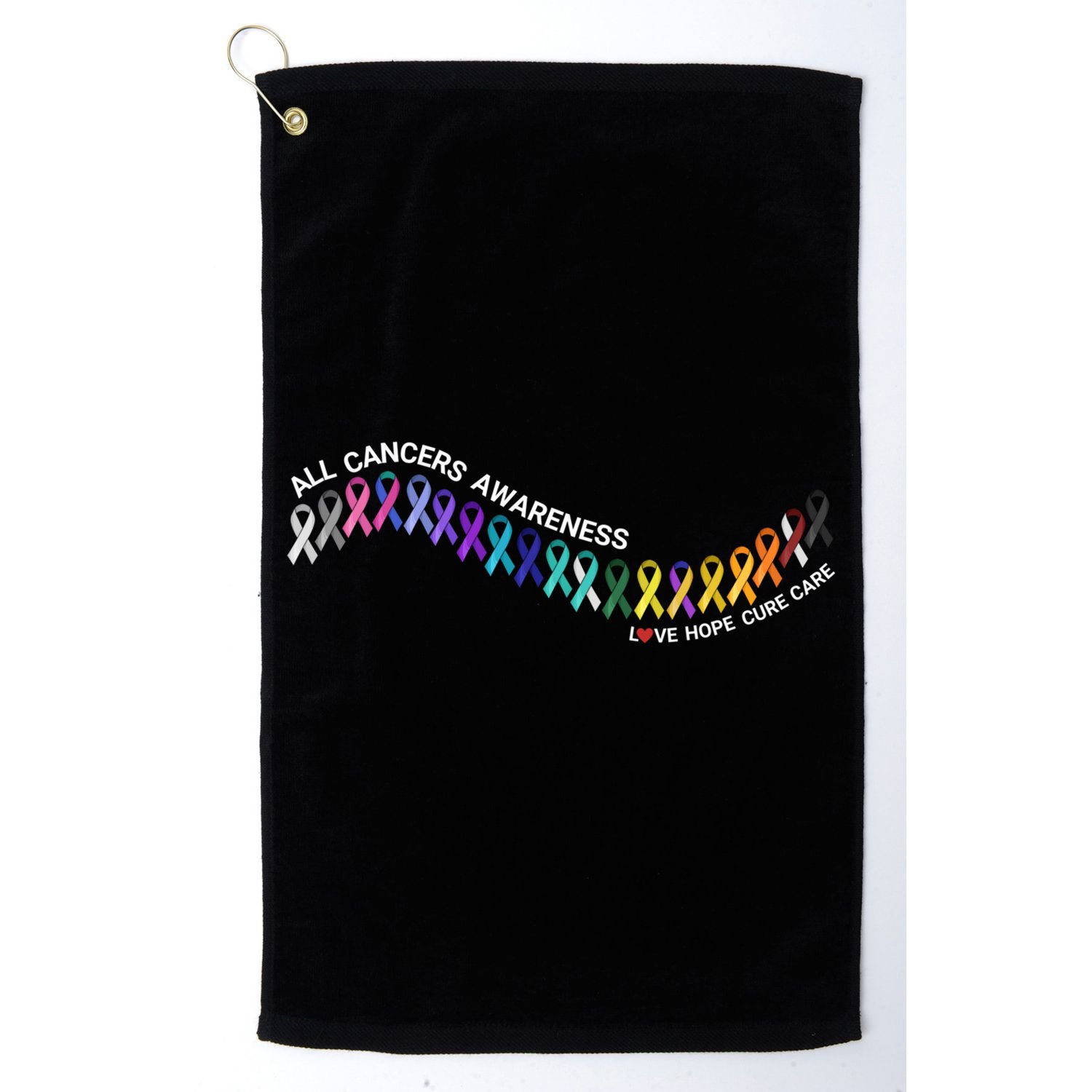 All Cancers Awareness All Cancer Matters Cancer Ribbons Gift Golf Towel