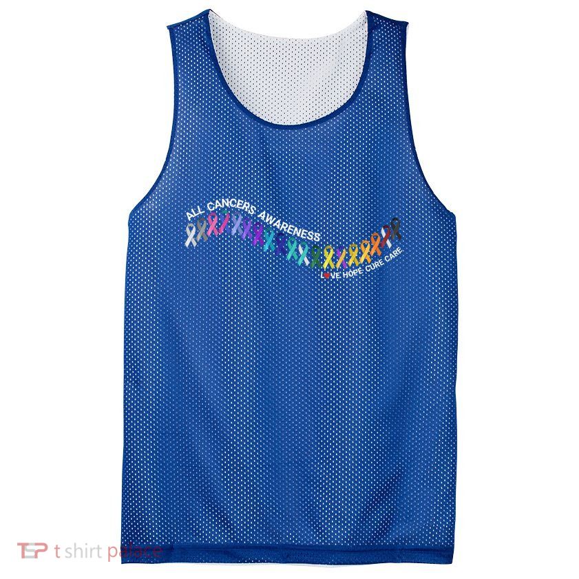 All Cancers Awareness All Cancer Matters Cancer Ribbons Gift Mesh Reversible Basketball Jersey Tank