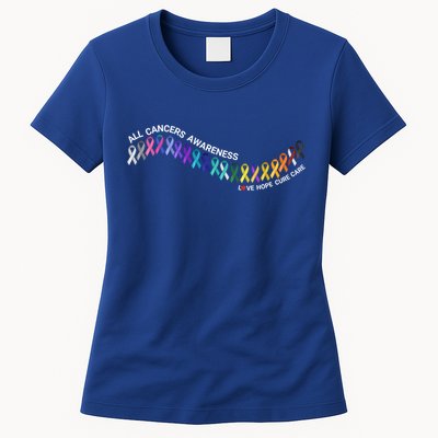 All Cancers Awareness All Cancer Matters Cancer Ribbons Gift Womens T-Shirt