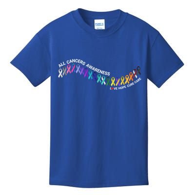 All Cancers Awareness All Cancer Matters Cancer Ribbons Gift Kids T-Shirt