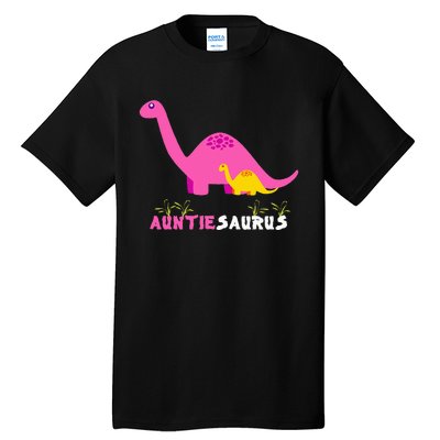 Auntiesaurus Cute Auntie Saurus Dinosaur Aunt Matching Tall T-Shirt