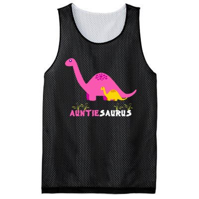 Auntiesaurus Cute Auntie Saurus Dinosaur Aunt Matching Mesh Reversible Basketball Jersey Tank