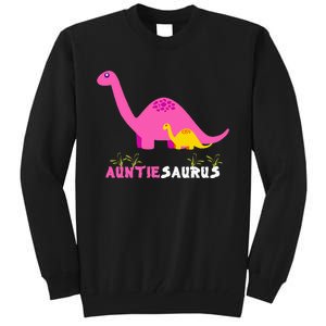 Auntiesaurus Cute Auntie Saurus Dinosaur Aunt Matching Tall Sweatshirt