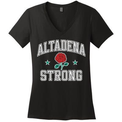 Altadena California Altadena Strong Women's V-Neck T-Shirt