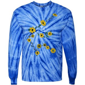 Aquarius Constellation As Flowers Zodiac Gift Tie-Dye Long Sleeve Shirt