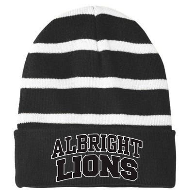 Albright College Arch Striped Beanie with Solid Band