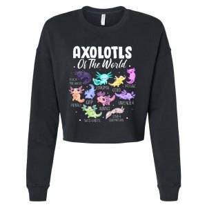 Axolotl Cute Axolotls Of The World Kawaii Girl Cropped Pullover Crew