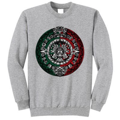 Aztec Calendar Azteca Sun Stone Mexico Flag Tall Sweatshirt