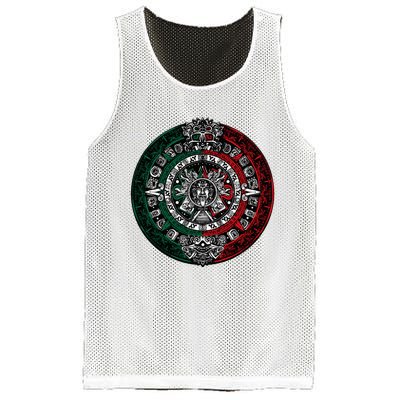 Aztec Calendar Azteca Sun Stone Mexico Flag Mesh Reversible Basketball Jersey Tank