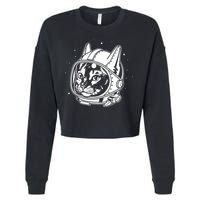 Astro Cat Cropped Pullover Crew