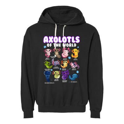 Axolotl Cute Axolotls Animals Of The World Herpetology Garment-Dyed Fleece Hoodie