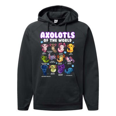 Axolotl Cute Axolotls Animals Of The World Herpetology Performance Fleece Hoodie