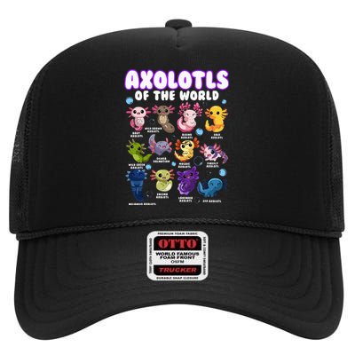 Axolotl Cute Axolotls Animals Of The World Herpetology High Crown Mesh Back Trucker Hat