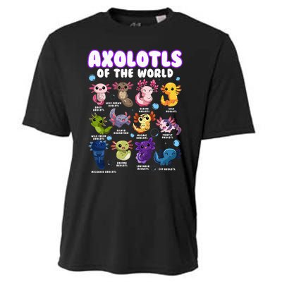 Axolotl Cute Axolotls Animals Of The World Herpetology Cooling Performance Crew T-Shirt