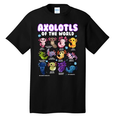 Axolotl Cute Axolotls Animals Of The World Herpetology Tall T-Shirt