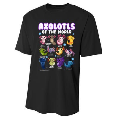 Axolotl Cute Axolotls Animals Of The World Herpetology Performance Sprint T-Shirt