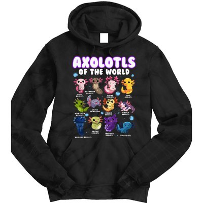 Axolotl Cute Axolotls Animals Of The World Herpetology Tie Dye Hoodie