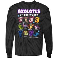 Axolotl Cute Axolotls Animals Of The World Herpetology Tie-Dye Long Sleeve Shirt