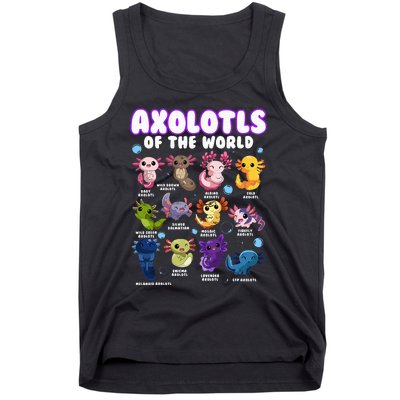 Axolotl Cute Axolotls Animals Of The World Herpetology Tank Top