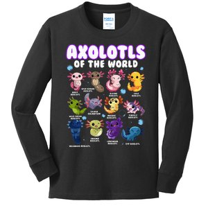 Axolotl Cute Axolotls Animals Of The World Herpetology Kids Long Sleeve Shirt