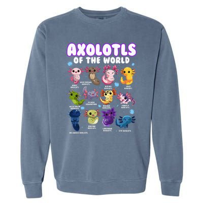 Axolotl Cute Axolotls Animals Of The World Herpetology Garment-Dyed Sweatshirt