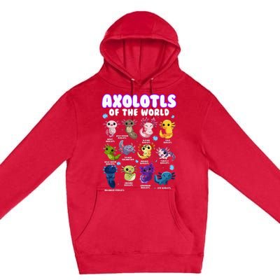 Axolotl Cute Axolotls Animals Of The World Herpetology Premium Pullover Hoodie