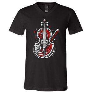 Artistic Cello V-Neck T-Shirt