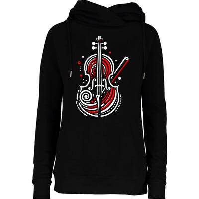 Artistic Cello Womens Funnel Neck Pullover Hood