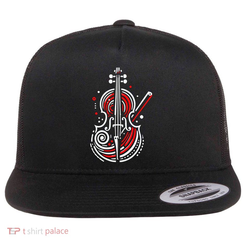 Artistic Cello Flat Bill Trucker Hat