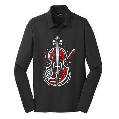 Artistic Cello Silk Touch Performance Long Sleeve Polo