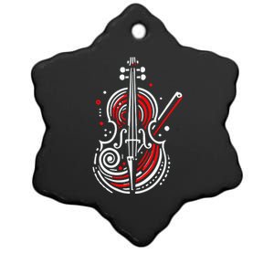 Artistic Cello Ceramic Star Ornament