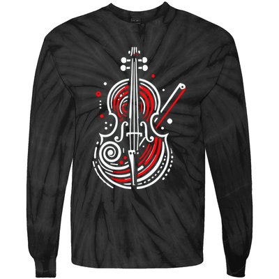 Artistic Cello Tie-Dye Long Sleeve Shirt