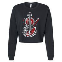 Artistic Cello Cropped Pullover Crew