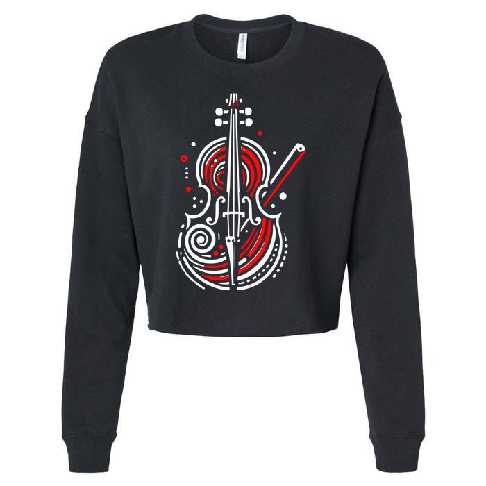 Artistic Cello Cropped Pullover Crew