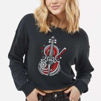 Artistic Cello Cropped Pullover Crew