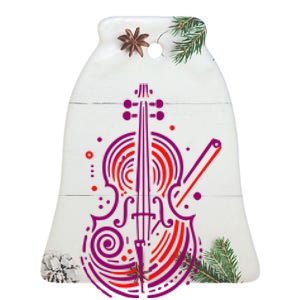 Artistic Cello Ceramic Bell Ornament