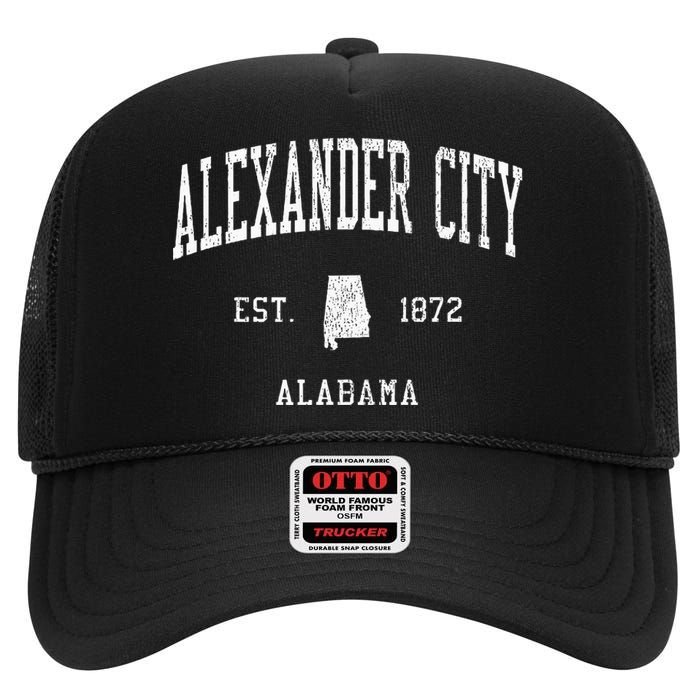 Alexander City Al Vintage Athletic Sports Js01 High Crown Mesh Back Trucker Hat