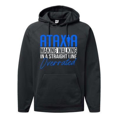 Ataxia Cerebellar Ataxia Performance Fleece Hoodie