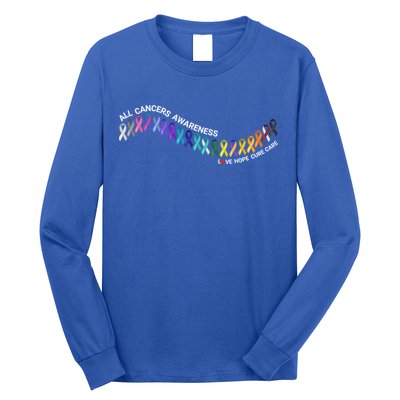 All Cancers Awareness All Cancer Matters Cancer Ribbons Gift Long Sleeve Shirt