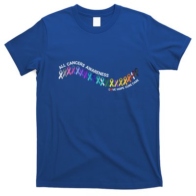 All Cancers Awareness All Cancer Matters Cancer Ribbons Gift T-Shirt