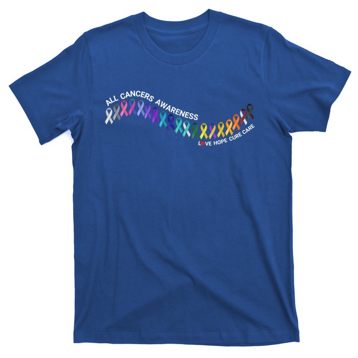 All Cancers Awareness All Cancer Matters Cancer Ribbons Gift T-Shirt