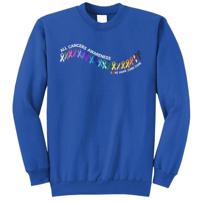 All Cancers Awareness All Cancer Matters Cancer Ribbons Gift Tall Sweatshirt