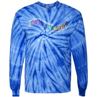 All Cancers Awareness All Cancer Matters Cancer Ribbons Gift Tie-Dye Long Sleeve Shirt