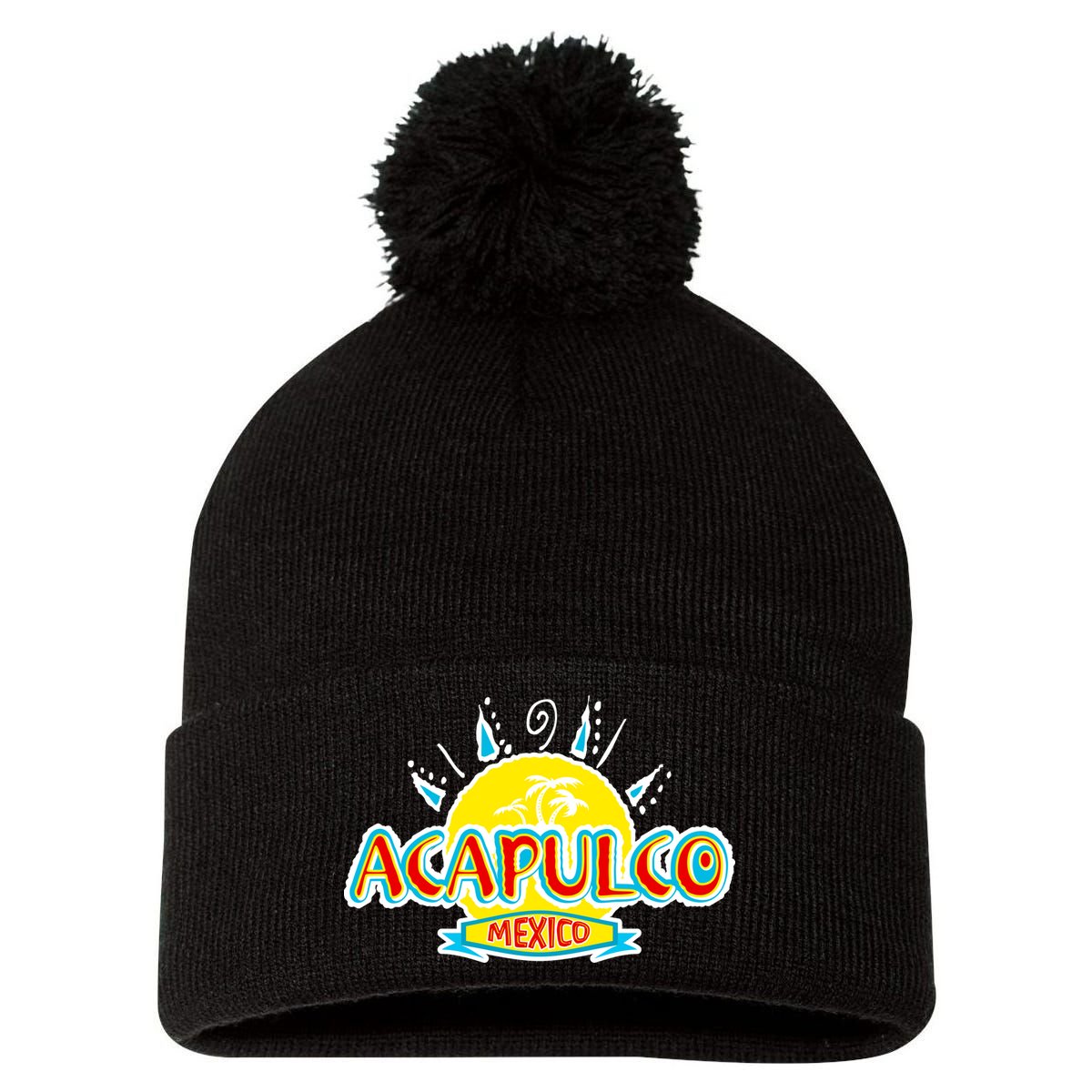 Acapulco Pom Pom 12in Knit Beanie