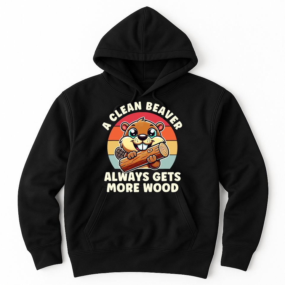 A Clean Beaver Always Gets More Wood Adult Humor Hoodie